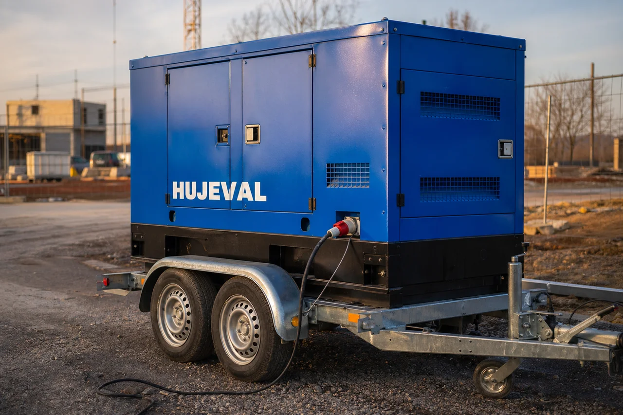 Mobilní elektrocentrála Hujeval v praxi — detail