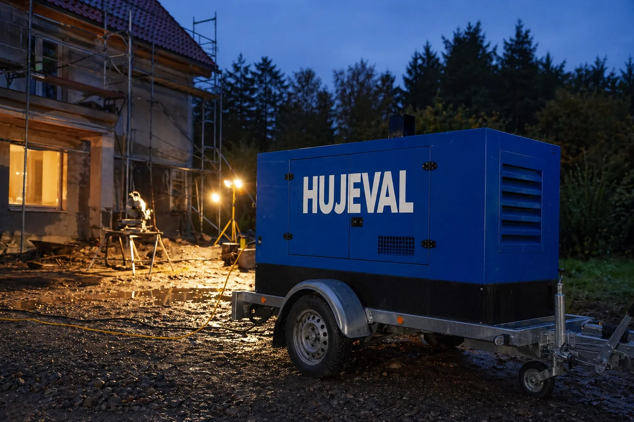 Mobilní elektrocentrála Hujeval v praxi — detail